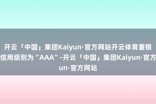 开云「中国」集团Kaiyun·官方网站开云体育重银转债信用级别为“AAA”-开云「中国」集团Kaiyun·官方网站