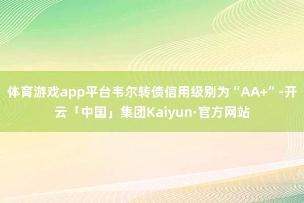 体育游戏app平台韦尔转债信用级别为“AA+”-开云「中国」集团Kaiyun·官方网站