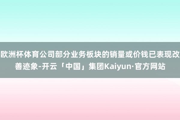 欧洲杯体育公司部分业务板块的销量或价钱已表现改善迹象-开云「中国」集团Kaiyun·官方网站