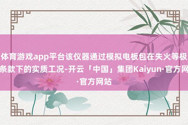 体育游戏app平台该仪器通过模拟电板包在失火等极点条款下的实质工况-开云「中国」集团Kaiyun·官方网站