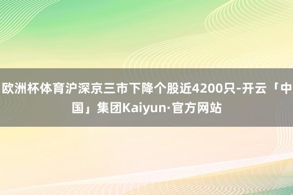 欧洲杯体育沪深京三市下降个股近4200只-开云「中国」集团Kaiyun·官方网站