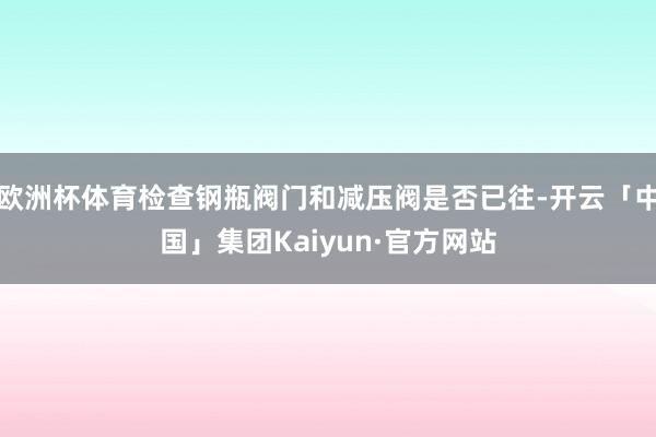 欧洲杯体育检查钢瓶阀门和减压阀是否已往-开云「中国」集团Kaiyun·官方网站