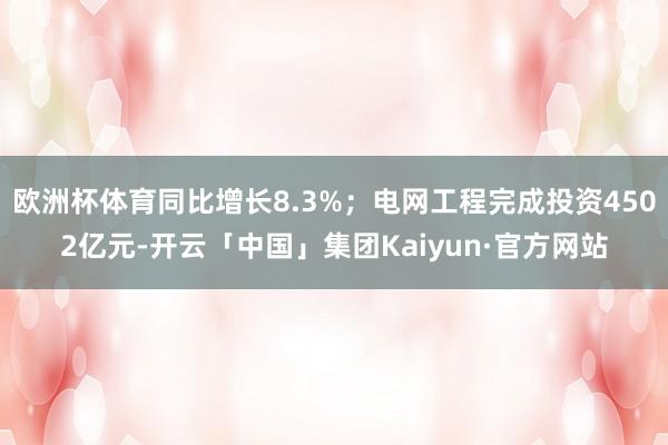 欧洲杯体育同比增长8.3%;电网工程完成投资4502亿元-开云「中国」集团Kaiyun·官方网站