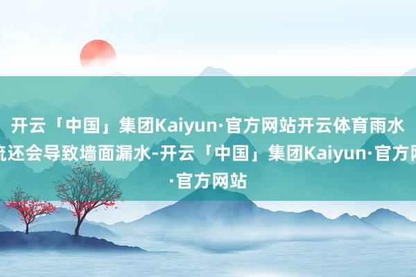 开云「中国」集团Kaiyun·官方网站开云体育雨水倒流还会导致墙面漏水-开云「中国」集团Kaiyun·官方网站
