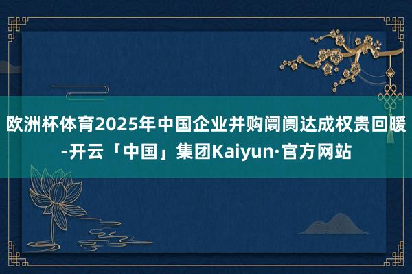欧洲杯体育2025年中国企业并购阛阓达成权贵回暖-开云「中国」集团Kaiyun·官方网站