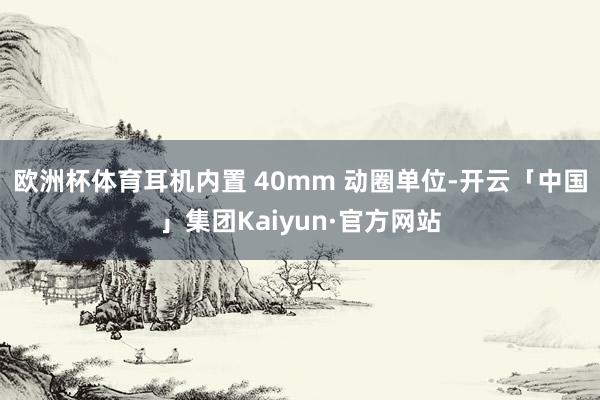 欧洲杯体育耳机内置 40mm 动圈单位-开云「中国」集团Kaiyun·官方网站