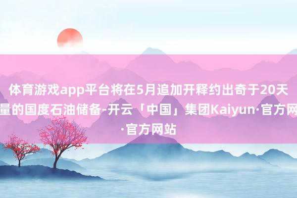 体育游戏app平台将在5月追加开释约出奇于20天用量的国度石油储备-开云「中国」集团Kaiyun·官方网站